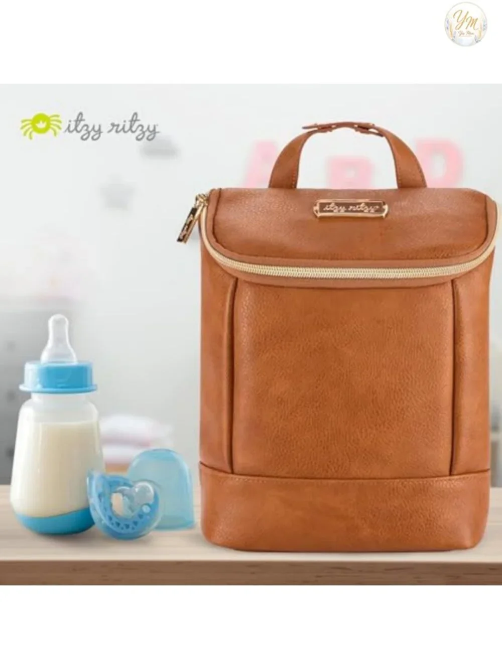 Insulated Bottle Bag Holds 3 Bottles Faux Leather Travel Organizer